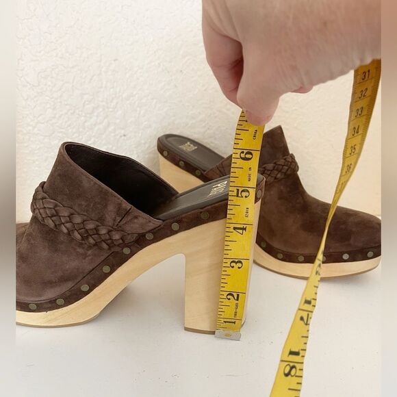 PAIGE ‘Alex’ Platform Clog in brown Suede with festival braided leather Size 11 - Picture 11 of 11
